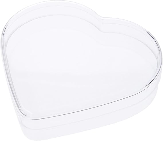 Pioneer Plastics 174C Clear Heart Shaped Plastic Container, 6" W x 1.375" H