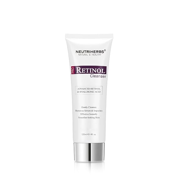 Neutriherbs PRO Retinol Face Wash, Daily Facial Cleanser for Anti-Aging, Nourishing, Moisturizing with Amino Acid Foam, Hyaluronic Acid, and Vitamin E 4 fl. oz.