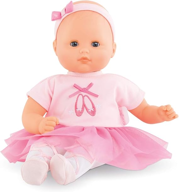 Corolle Bebe Calin Maeva Ballerina Baby Doll - 12 Inch Soft Body with Vanilla Scent, Pink Tutu, Sleeping Eyes Realistic Baby Dolls for 2 Year Old Girls and Up, Munecas para Ninas