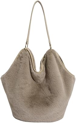 Furry Cheetah Purse Hobo Bags for Women Faux Fur Slouchy Shoulder Bag Fluffy Tote Handbag Fall Winter Underarm Fuzzy Bag