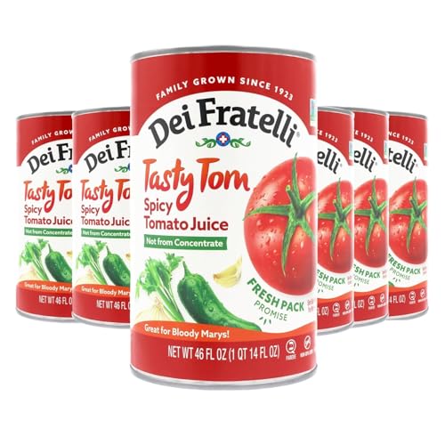 Dei Fratelli Tasty Tom Spicy Tomato Juice, Not from Concentrate, 46oz 6 pack