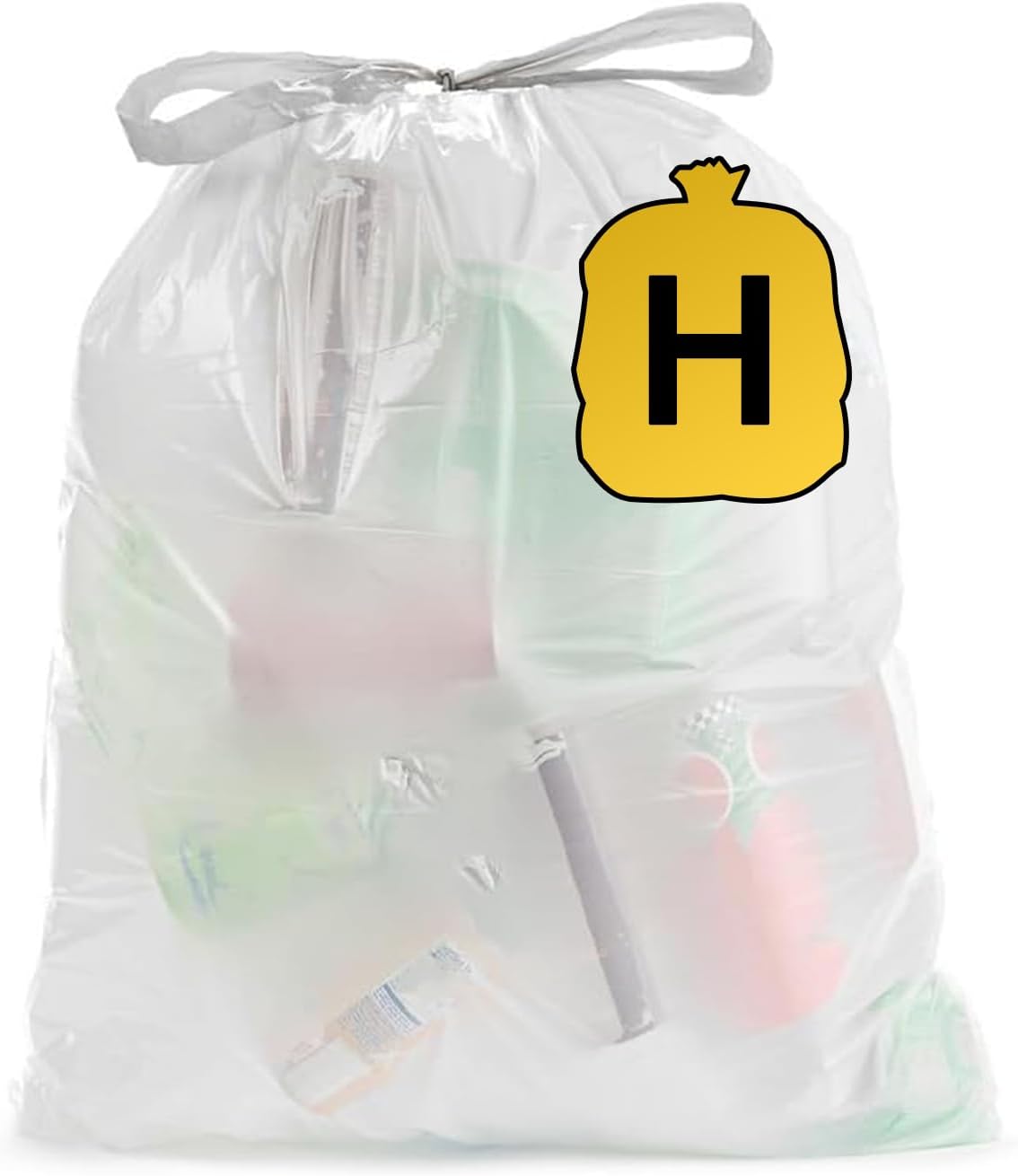 Ultrasac 13 Gallon 1.1 MIL White Drawstring Trash Bags - 19.25 x 28.5 - Pack of 80 - Fits simplehuman H