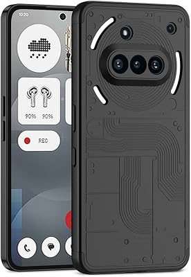 Compatible with Nothing Phone 3a Case Slim Hard PC Silicone Case Anti-Scratch Full Body Protective Shockproof Cover for Nothing Phone 3a.3 in 1 Black