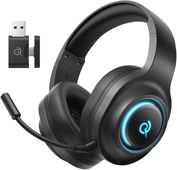QCY HEROAD V200 Gaming Headset for PC/PS5/PS4/Switch Over Ear Headphones | 240Hr Battery, 7.1 Surround Sound, USB-C Headphones for Multi-Platform, Bluetooth 6.0