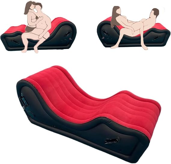 Inflatable Sex Sofa Furniture, PVC & Flocked Surface with Auto Inflation Pump for Bedroom Camping and Travel, Portable Sex Inflatable Couch for Indoor & Outdoor Relaxation