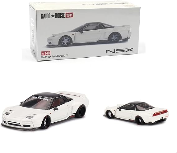 MINI GT Collectibles Diecast Model Car Compatible with Honda NSX Kaido Works V2 White Limited Edition 1/64 Diecast Model Car Kaido House KHMG148