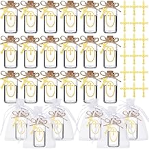 Ziliny 48 Set Holy Water Bottle Container Agua Bendita Baptism Gift for Guest Catholic Christian Holy Clear Glass Bottle for Jerusalem Botellitas Para Baptism Party Favor Church Wedding Gift(20 ml)