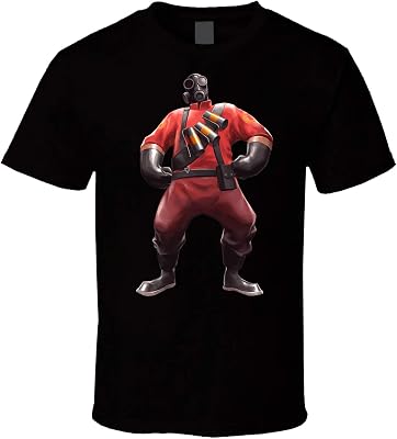 Qanipu pyro Team Fortress 2 TF2 t-Shirt Video Game Shirts Tshirt Tee Black Team Fortress Shirt