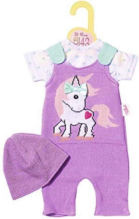 Zapf Creation 870549 43 cm Einhorn Dolly Moda Knitted Romper with Hat, Size, Multicoloured, 43