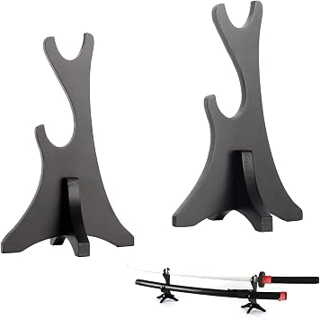 Lightsaber Stand, 2-Tier Knife Display Stand,Acrylic,acrylic table top lightsaber display stand, knife collection display stand (black)