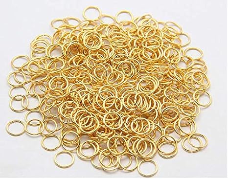 LASSUM 100Pcs Gold Tone 10mm Stainless Steel Open Jump Ring for Jewelry Making Findings