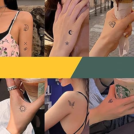 77 Designs Tattoo Tech, Long Lasting Temporary Tattoos, Last 1-2 Weeks, Waterproof, Semi Permanent Tattoo, Realistic look, No Adhesive, No reflection (Party Bundle A)