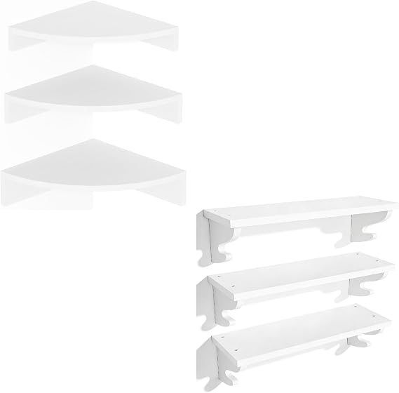 Alsonerbay Corner Shelves and Floating Shelves Bundle