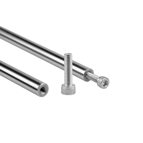 2 pcs 12 mm x 550mm Chrome Plated Linear Rod with M6 Hex Socket Cap Screw Bolt