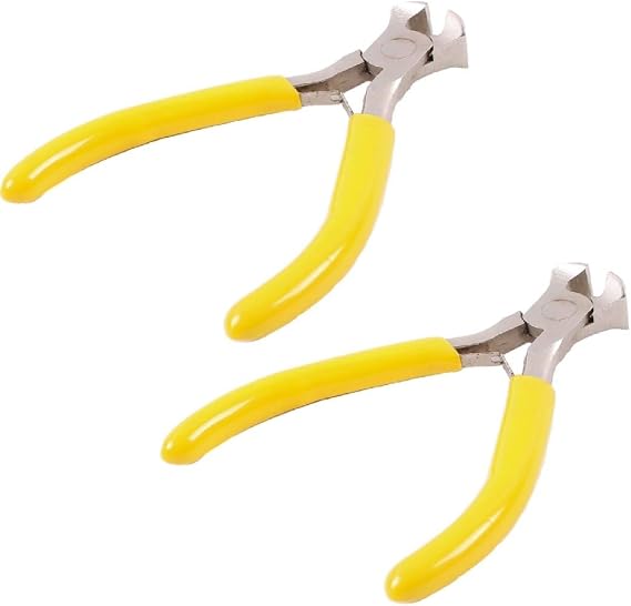 2PCS Guitar Bass String Cutter Scissors Pliers Fret Bridge Pin Nipper Puller Tools Instrument Guitarra Repair Tool Guitar Accessories (2pcs Yellow Guitar Bass String Cutter)
