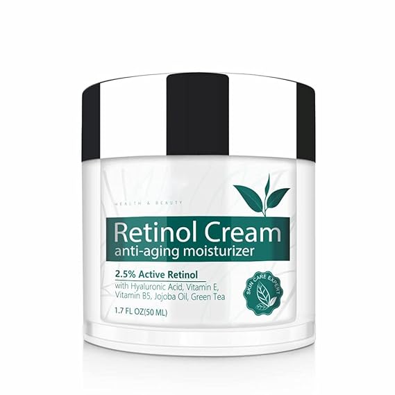 Retinol Cream for Face, Face Moisturizer with 2.5% Retinol, Hyaluronic Acid, Day and Night Anti-Aging Moisturizing Cream for Women and Men, for All Skin Types