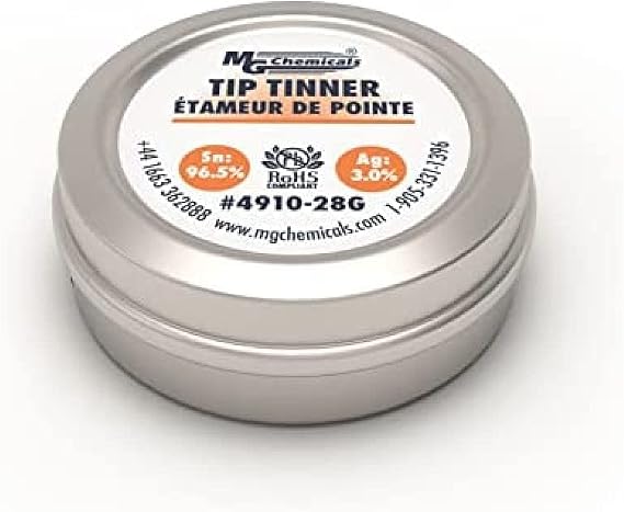 MG Chemicals SAC305 Unleaded Tip Tinner, (28g) 1 oz container, No Clean Formulation, Silver (4910-28G)
