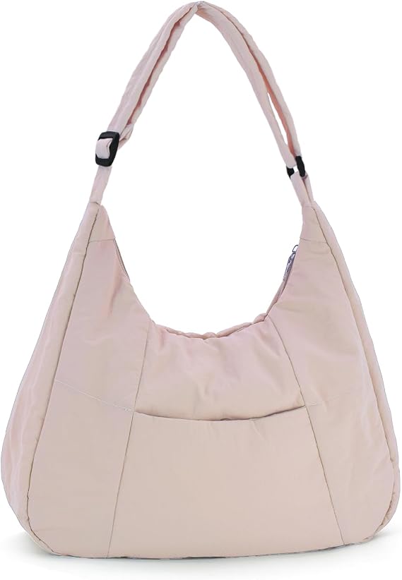 KAMEILONG Large Nylon Crossbody Purse Women Hobo Crescent Shoulder Bag Slouchy Tote Bag Casual Weekend Handbag for Women