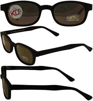 The Original KDs Biker Shades By PCSUN Matte Black Frames Gold Mirror Lenses. As Seen On Grandsons of Anarchy
