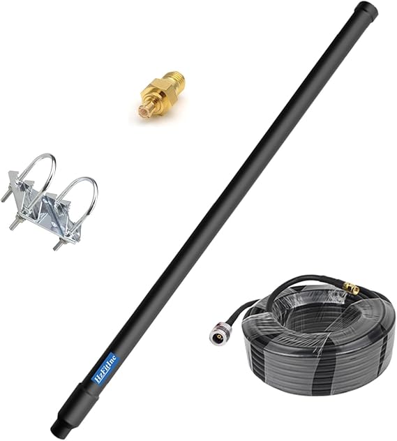 1090MHz 978MHz Dual Band ADS-B Antenna Outdoor High Gain 13dBi Flightaware Antenna with 32ft N-Female to SMA-Male Cable for Long Range Aviation SDR UAT Receiver