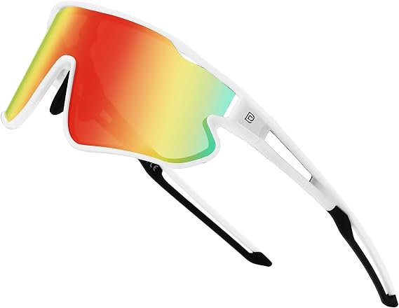 DUCO Polarized Sports Sunglasses for Men Women DC0023 | UV400 Protection Beach Volleyball Sunglasses, Flexible TR90 Frame, Wrap Around Glasses for Baseball, Softball, Running