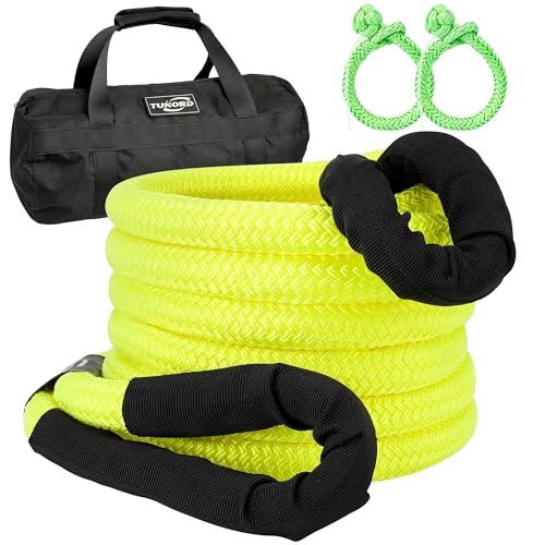 Kinetic Recovery Tow Rope Heavy Duty Offroad Snatch Strap for for Trucks SUV UTV ATV Tractor Car Jeep, Tractor, Bobcat, Ram 2500, Silverado 2500, Ford F250 Green, 1 x 30