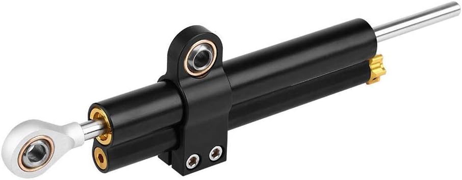 KIMISS Steering Damper Bracket, Universal Racing Motorcycle CNC Adjustable Steering Damper Stabilizer Buffer Control Bar