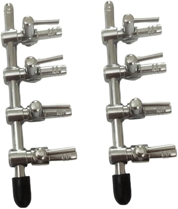 4-Way Air Flow Control Lever Valve with Airline Tubing Connector for Aquarium 2Pcs