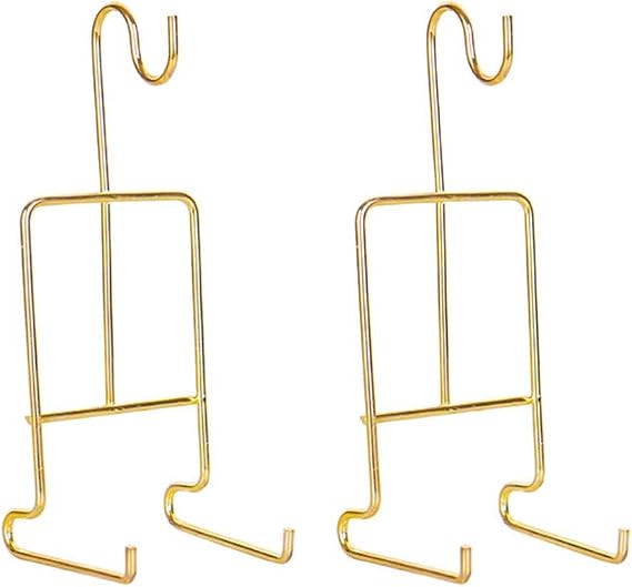 Teensery 2 Pcs Tea Cup and Saucer Stand Metal Teacup Display Easel Holder Desktop Coffee Mug Organizer Plate Storage Rack, Gold