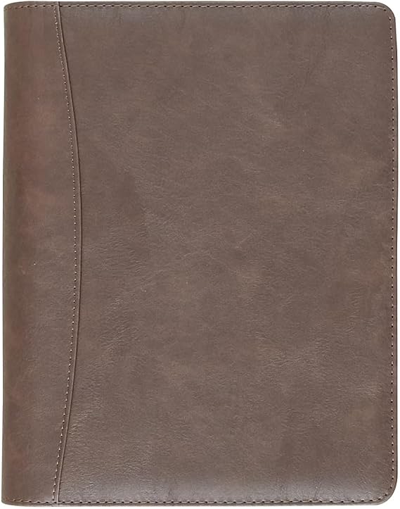 Fan&Ran 2026-2027 Zipper Planner Organizer, 7-Ring Mini Binder with Weekly Inserts (July 2026-June 2027), Desk Size, Vintage Brown