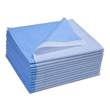 TIDI 357 Avalon Single-Use Medical Equipment Drape, Blue, 40" W x 72" L (Pack of 50) Disposable Stretcher Sheet Embossed 1-Ply Tissue Poly Back to Help Prevent Leak-Through Medical Supplies