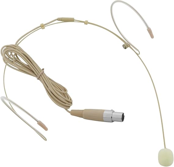 Microphone Headset Headworn Earset Over Ear Hanging Mic Compatible with Shu-re Wireless System Bodypack Transmitter, Compatible with Lectures, Live Performance, Theater, Podcasts