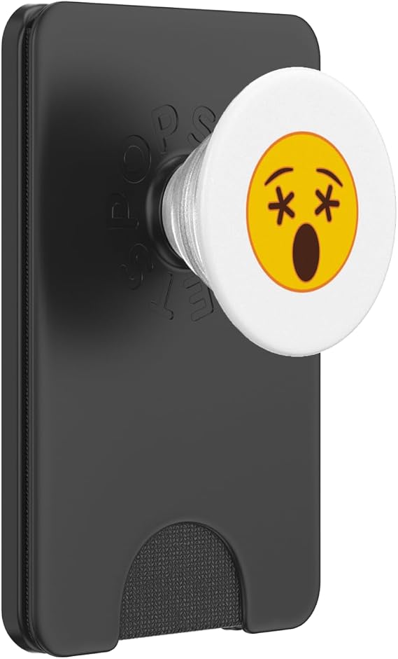 Official Emoji Crossed Out Eyes Yellow Smile Face PopSockets PopWallet for MagSafe