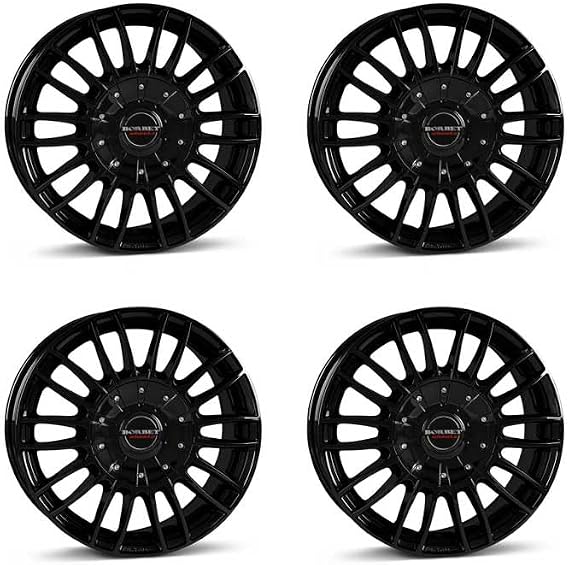 4x Borbet alloy rims CW3 7.5x18 ET37 5x130 black glossy compatible with Ssangyong Actyon Kyron Musso Rexton