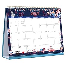 2026-2027 Desk Calendar - Standing Flip Desktop Calendar 2026-2027 from Jul 2026 - Dec 2027, 9.8" x 8.3", Memoranda Pages, Desk Calendar with Strong Twin-Wire Binding, Blank Blocks, Thick Paper