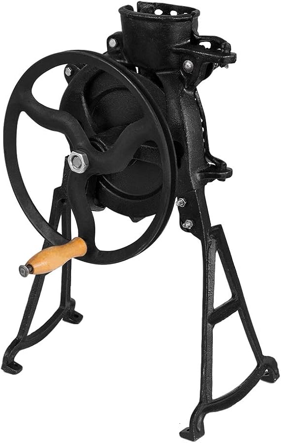 Manual Corn Thresher - Hand Sheller With Wooden Handle, Cast Heavy Duty Iron Shelling Machine for Small Farm and Household Usage