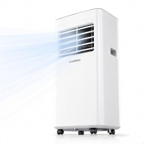 Coolblus Portable Air Conditioners, 8500 BTU Portable AC Cool Up to 360 Sq.Ft, 3 IN 1 with Remote Control, Sleep Mode, Window Kit, No Wall or Window Installation Needed, White-8500BTU