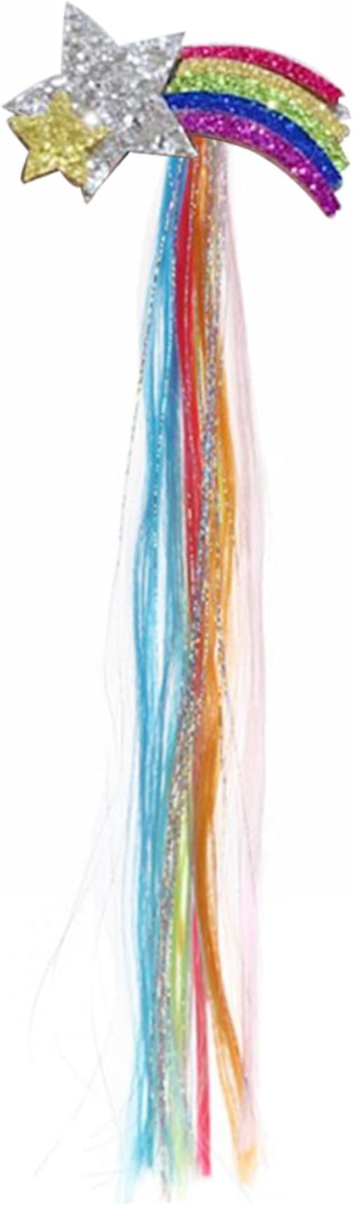 1Pcs Rainbow Hair Clips, Colorful Clips for Girls, Coloured Extensions, Clip In Extensions for Kids, Rainbow Accessories for Kids Girls Birthday Party Gift