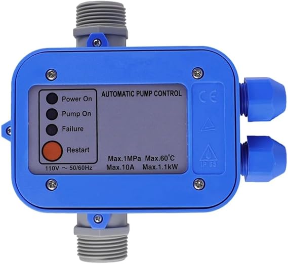 Water Pump Controller, Automatic Water Pump Pressure Switch, Electric Electronic Switch Controller, 110V (Blue)