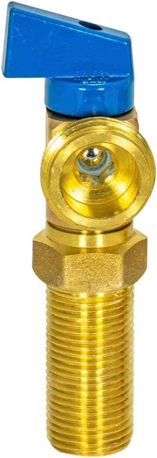 Eastman Brass Outlet Box Blue Handle Washing Machine Valve, 1/2 Inch MIP x 3/4 Inch MHT, Quarter Turn Ball Valve, Cold Water Applications, 60281