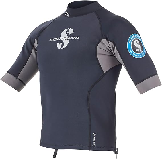 SCUBAPRO Men's Everflex 1.5 Short-Sleeve Top, Black, Large