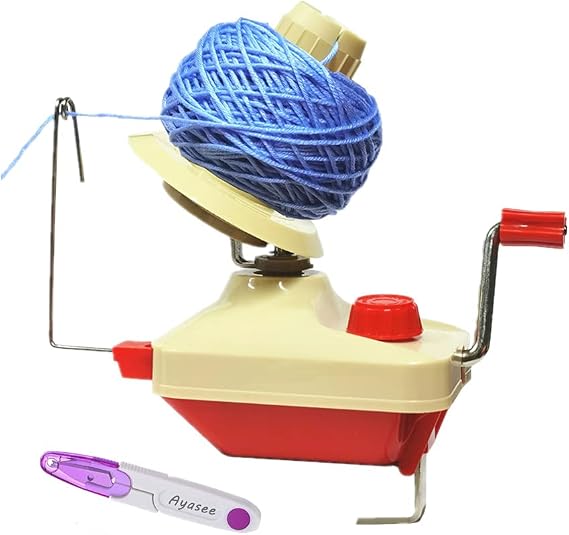 Ayasee Ball Winders, Yarn Knitting Loom Crochet Swift Yarn Fiber String Ball Wool Winder DIY Tool Kit, 1Yarn Ball Winder+1PC Scissors (2)
