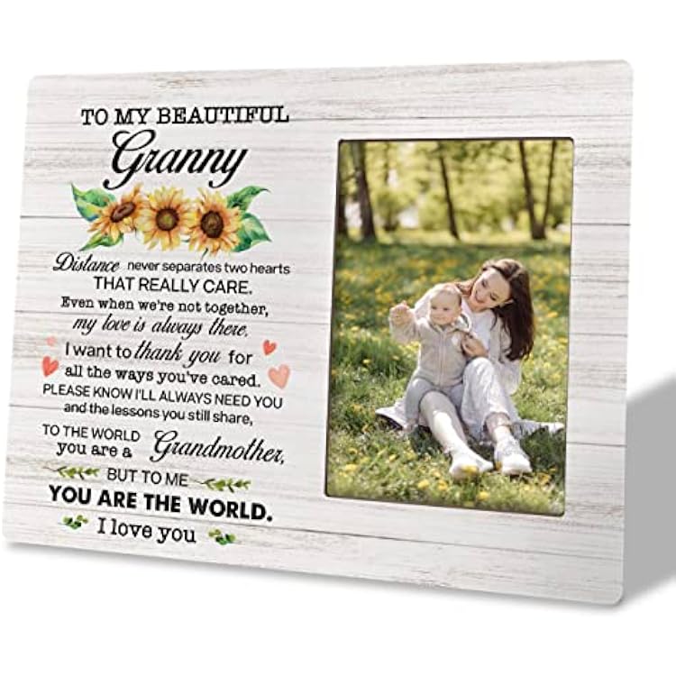 HiLus Granny Photo Frame - Wooden Picture Frame, Appreciation Gift for Grandma, ThanksgivingChristmasBirthday Gift, Beautiful Present