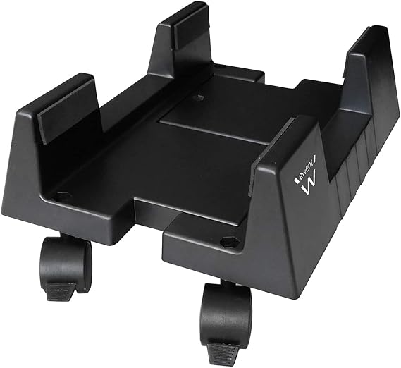 Desktop Computer Support, Mobile PC Case Support - ABS, with 4 Casters and Adjustable Base