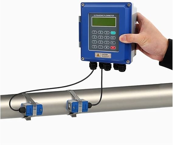 Portable Clamp on Flowmeter,Digital Ultrasonic Flow Meter,Wall-Mount Digital Liquid Ultrasonic Flow Meter,for Pipe Diameter DN15 to 6000mm,TM-1(DN50-DN700)