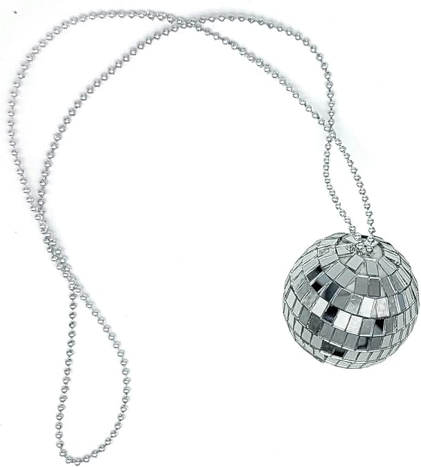 Zugar Land 70s Mirror Disco Ball Necklace Assortment - Chain. Costume Accessory Jewelry