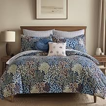 Levtex Home English Forest Navy Reversible King Duvet Cover Set (106x94in) with 2 Pillowcases (36x20in) - Floral Bedding - Navy, Green - Rayon King Size Duvet Cover Set - Soft, Pre-Washed