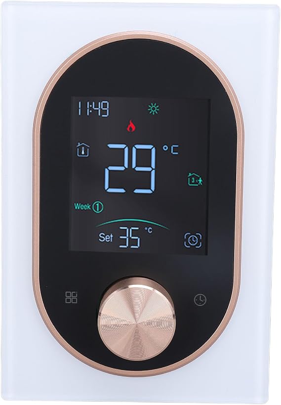 Smart Color Thermostat, APP Programmable Smart Temperature Controller with Touchscreen and Knob Control for AC (Regular)