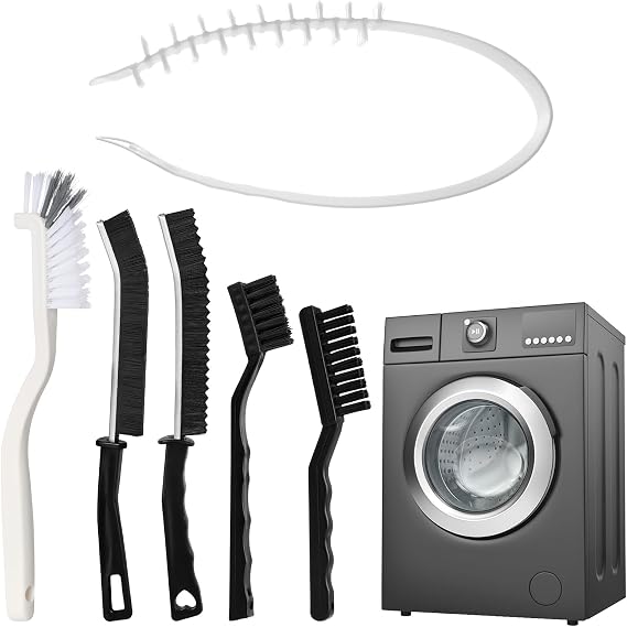 Washing Machine Cleaning Brush Kit, 6 PCS Front Load Washer Cleaner Tools Accessories Drum Laundry Brush and Crevice Cleaning Brushes for Tight Spaces and Washer Rubber Seal