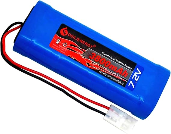 7.2V 3800mAh OXWINOU Battery Pack High Capacity 6-Cell NiMH Flat Battery Pack, Replacement Hobby Battery for RC Car, RC Truck, RC Tank, RC Boat with Standard Tamiya Connector (1Pack)